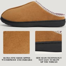 Litfun Winter House Slippers For Men Anti-Slip Fluffy Warm Slippers Women Memory Foam Cotton Slippers With Durable Rubber Sole