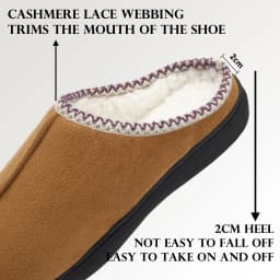 Litfun Winter House Slippers For Men Anti-Slip Fluffy Warm Slippers Women Memory Foam Cotton Slippers With Durable Rubber Sole
