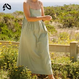 Original 100% Cotton Summer Casual Maxi Dress Loose Waist Sleeveless Square Neck A-Line Boho Dresses with Pockets Female Robe