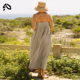 Original 100% Cotton Summer Casual Maxi Dress Loose Waist Sleeveless Square Neck A-Line Boho Dresses with Pockets Female Robe