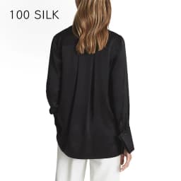 BirdTree, 19MM 100%Real Silk Elegant Shirt, Women Long Sleeve Satin, Commute Fashion Black Blouses, 2024 Summer Autumn T479110QM
