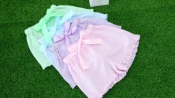 Seersucker Shorts For Women Striped Pink Shorts Ribbon Drawstring Shorts With Ruffle Trim Summer Clothes Short Pants Girl