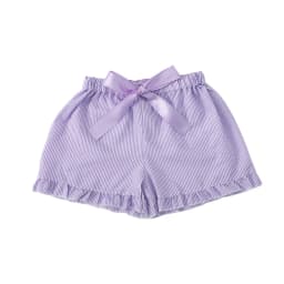 Seersucker Shorts For Women Striped Pink Shorts Ribbon Drawstring Shorts With Ruffle Trim Summer Clothes Short Pants Girl