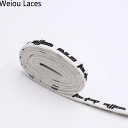 Weiou Flat Printed Waffle District Crew Shoelaces Beige Double-sided Printing Silk Screen Shoestring Sneaker Hoodie Drawstring