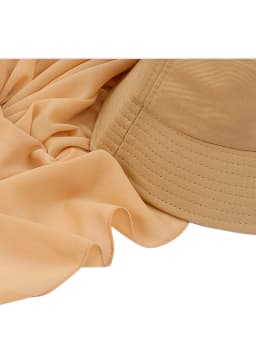 New Muslim Women Bucket Hat With Chiffon Hijabs Summer Sports Cap With Hijab Ready To Wear Instant Hijab Islam Headscarf