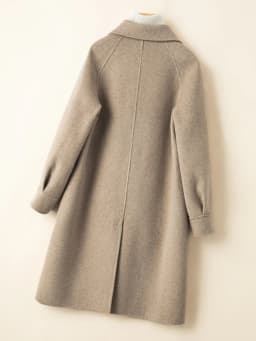 Reversible Cashmere Coat Women's Small Mid-Length High-End Double Sided Cotton Doll Collar Loose Version 100% Woolen Coat