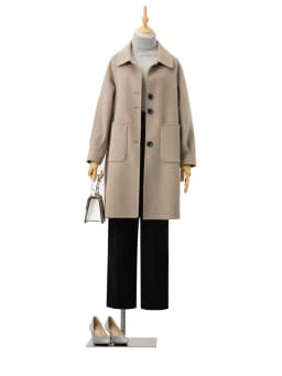 Reversible Cashmere Coat Women's Small Mid-Length High-End Double Sided Cotton Doll Collar Loose Version 100% Woolen Coat