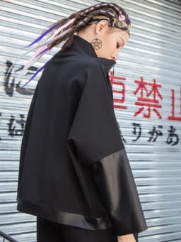 AmaxluluE Autumn 2025 Fashion Korean Ladies Punk Streetwear Womens Black Leather Patchwork Jacket Zipper Vintage Turtleneck Coat