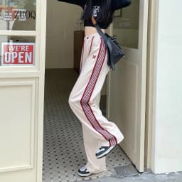 American Striped Pants Women 2025 Autumn Color Collision Loose Casual Straight Leg Sweatpants Versatile Fashion Trousers Female