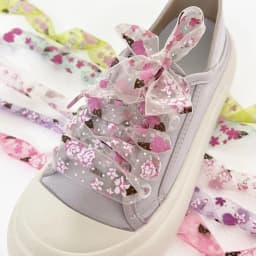1 Pair New 2.6cm Width Flat Shoelace Printed Lace Shoelaces for Sneakers Organza Dreamy Snow Yarn Transparent Shoelace for Woman