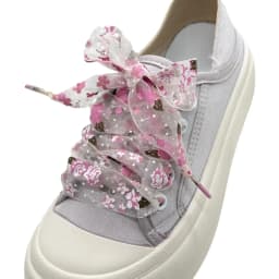 1 Pair New 2.6cm Width Flat Shoelace Printed Lace Shoelaces for Sneakers Organza Dreamy Snow Yarn Transparent Shoelace for Woman