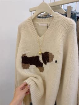 Women's V-neck Pullover Sweater Design Sense Niche Tops Autumn Winter Lazy Style Sweater Thickened Knitted Top