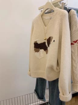Women's V-neck Pullover Sweater Design Sense Niche Tops Autumn Winter Lazy Style Sweater Thickened Knitted Top