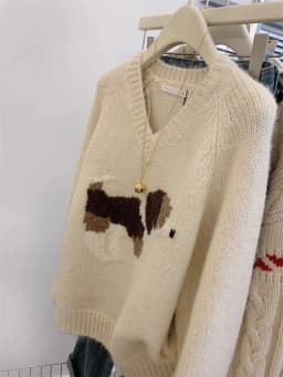 Women's V-neck Pullover Sweater Design Sense Niche Tops Autumn Winter Lazy Style Sweater Thickened Knitted Top