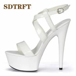 SDTRFT Plus:34-45 46 SUMMER 2025 Stilettos Zapatos Mujer Ankle-Wrap Sandals 15cm Thin Heels Platform Shoes Woman Wedding Pumps