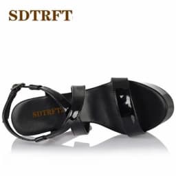 SDTRFT Plus:34-45 46 SUMMER 2025 Stilettos Zapatos Mujer Ankle-Wrap Sandals 15cm Thin Heels Platform Shoes Woman Wedding Pumps