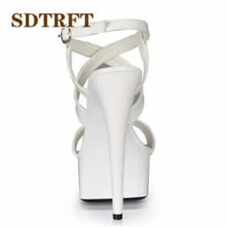 SDTRFT Plus:34-45 46 SUMMER 2025 Stilettos Zapatos Mujer Ankle-Wrap Sandals 15cm Thin Heels Platform Shoes Woman Wedding Pumps