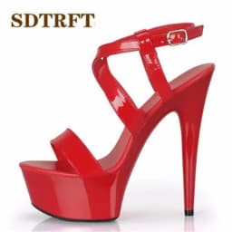 SDTRFT Plus:34-45 46 SUMMER 2025 Stilettos Zapatos Mujer Ankle-Wrap Sandals 15cm Thin Heels Platform Shoes Woman Wedding Pumps