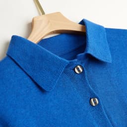 Birdtree 63.9% Silk 15.9%Cotton Shirt, 2025 Women's Autumn New Round, Solid Long Sleeve Sweater Knitted Blouses T37652QC