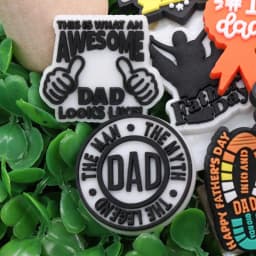 1-17Pcs PVC Dad Jokes Best Grandpa DIY Man Cool Shoe Charm Button Clog I Love Papa Sandals Decorations Holiday Gift