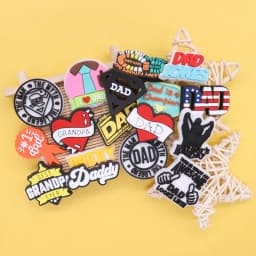 1-17Pcs PVC Dad Jokes Best Grandpa DIY Man Cool Shoe Charm Button Clog I Love Papa Sandals Decorations Holiday Gift