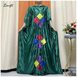 African Abaya For Women Kaftan Islamic Clothing With Scarf African Women Dress Inlaid Mubarak Dubai Femme Luxury Muslim Dress