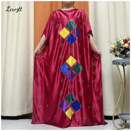 African Abaya For Women Kaftan Islamic Clothing With Scarf African Women Dress Inlaid Mubarak Dubai Femme Luxury Muslim Dress