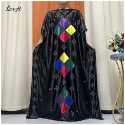 African Abaya For Women Kaftan Islamic Clothing With Scarf African Women Dress Inlaid Mubarak Dubai Femme Luxury Muslim Dress
