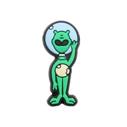 Hot Sale 1pcs Shoe Charms Green Alien Spaceship Planet PVC Accessories Garden Shoes Buckle Decorations Fit Kids X-max Gift