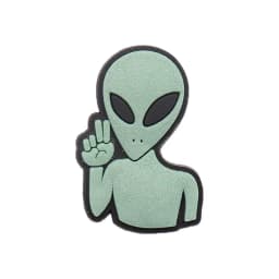 Hot Sale 1pcs Shoe Charms Green Alien Spaceship Planet PVC Accessories Garden Shoes Buckle Decorations Fit Kids X-max Gift