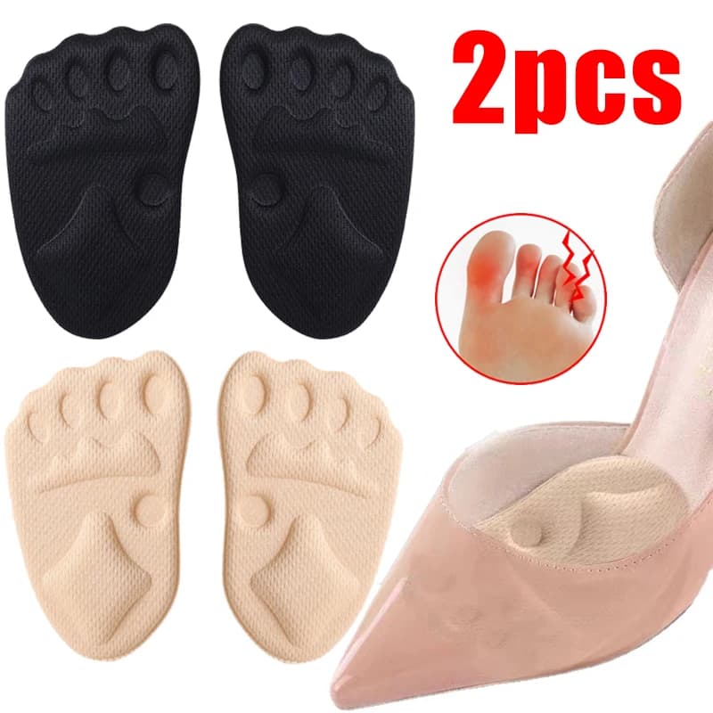 High Heels Non-slip Front Sole Pads Women's Sponge Thickened Shoe Pads 6D Slow Pressure Insole Anti-pain Orthopedic Half Pads