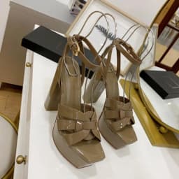 2023 New Lacquer Leather Ultra High Heels Women's Sandals Classic Open Toe Casual Fish Mouth Shoes Brand Sexy Party High Heels