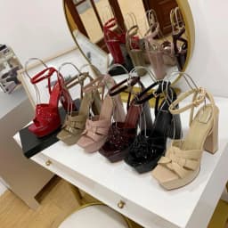 2023 New Lacquer Leather Ultra High Heels Women's Sandals Classic Open Toe Casual Fish Mouth Shoes Brand Sexy Party High Heels