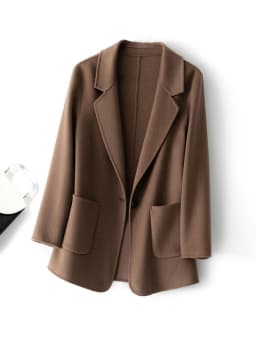 New Women's Coat Pure Wool Plaids and Tweedst Fashion Camel Women's Coat Elegant Trench Coat