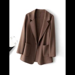 New Women's Coat Pure Wool Plaids and Tweedst Fashion Camel Women's Coat Elegant Trench Coat