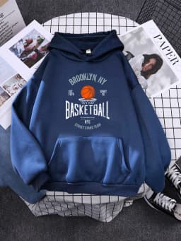 Brooklyn ,Ny Basketball Street Stars Team Hoodies Womens Creativity Pocket Sweatshirt New Fleece Hoody Fashion Woman Clothes