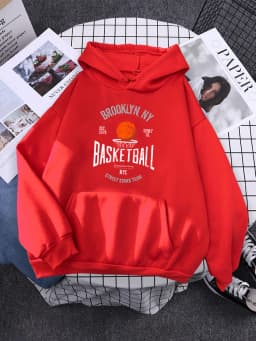Brooklyn ,Ny Basketball Street Stars Team Hoodies Womens Creativity Pocket Sweatshirt New Fleece Hoody Fashion Woman Clothes