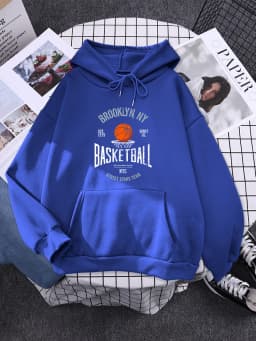 Brooklyn ,Ny Basketball Street Stars Team Hoodies Womens Creativity Pocket Sweatshirt New Fleece Hoody Fashion Woman Clothes