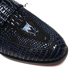 Ligustel Men Designer Dress Shoes Male High Quality Cow Leather Handmade Daily Casual Loafers Red Bottom Blue Shoes Plus Size