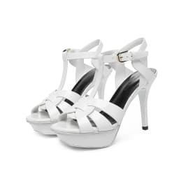 2023 New Summer Casual Slim Heel 10CM Sandals Fashion Patent Leather Peep-toe Shoe Super High Heels Wedding Party Women's Shoes