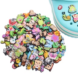 10-300Pcs Random PVC Kids Comic Animals Letter Shoe Buckle Charms Lovely Decorations Clog DIY cute Birthday Gift