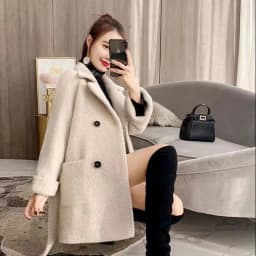 Autumn Winter New Thicken Imitation Mink Velvet Woolen Jacket 2024 Women Fashion Hepburn Style Wool Blend Coat Elegant Outwear