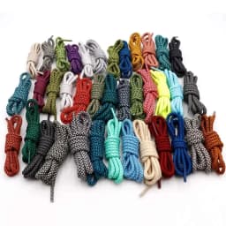 Trendy 5mm Two-tone Round Shoelaces High Top Outdoor Walking Hiking Boot String Athletic Laces Shoes Cords for Sneakers Costumes
