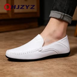 Luxury Leather Men Shoes Casual 2026 Italian Soft Men Loafers Handmade Moccasins Breathable Slip on Boat Shoes Zapatos Hombre