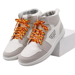 Coolstring Two-tone Polyester Laces 8mm Flat Shoelaces Stylish Durable Footwear Accessory for A Trendy Look High-top Shoes