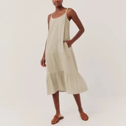 Muslin 100% Cotton Gauze Elegant And Pretty Women's Dresses Sexy V-Neck Sleeveless Ruffles Chic Dress Holiday Beach Sundress