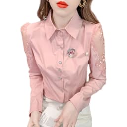 Winsleter Streetwear Lace Blouse Long Sleeve Shirts Women Sexy Turn Down Collar Embroidery Slim Tops Autumn New T38431JM