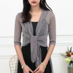 Fashion Women's Sheer Glitter Lace-up Cardigan Half Sleeve Summer Lightweight Jacket See-through Loose Blouse Women