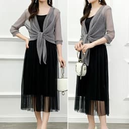 Fashion Women's Sheer Glitter Lace-up Cardigan Half Sleeve Summer Lightweight Jacket See-through Loose Blouse Women