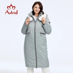 Astrid Women's Winter Jacket 2023 Plus Size Bio Down Jackets Fur Collar Hooded Quilted Cotton Coat Women Parka Female Clothing